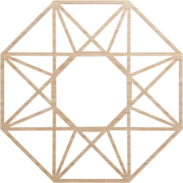 Ekena Millwork Guardian Wood Fretwork Pierced Ceiling Medallion, Alder, 24"OD x 9 3/8"ID x 1/4"T CMWP24X24X0250GDAL - main